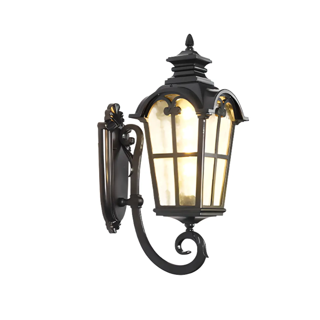 Vintage Black Outdoor Lantern Wall Sconce Image - 6 | homeyfad