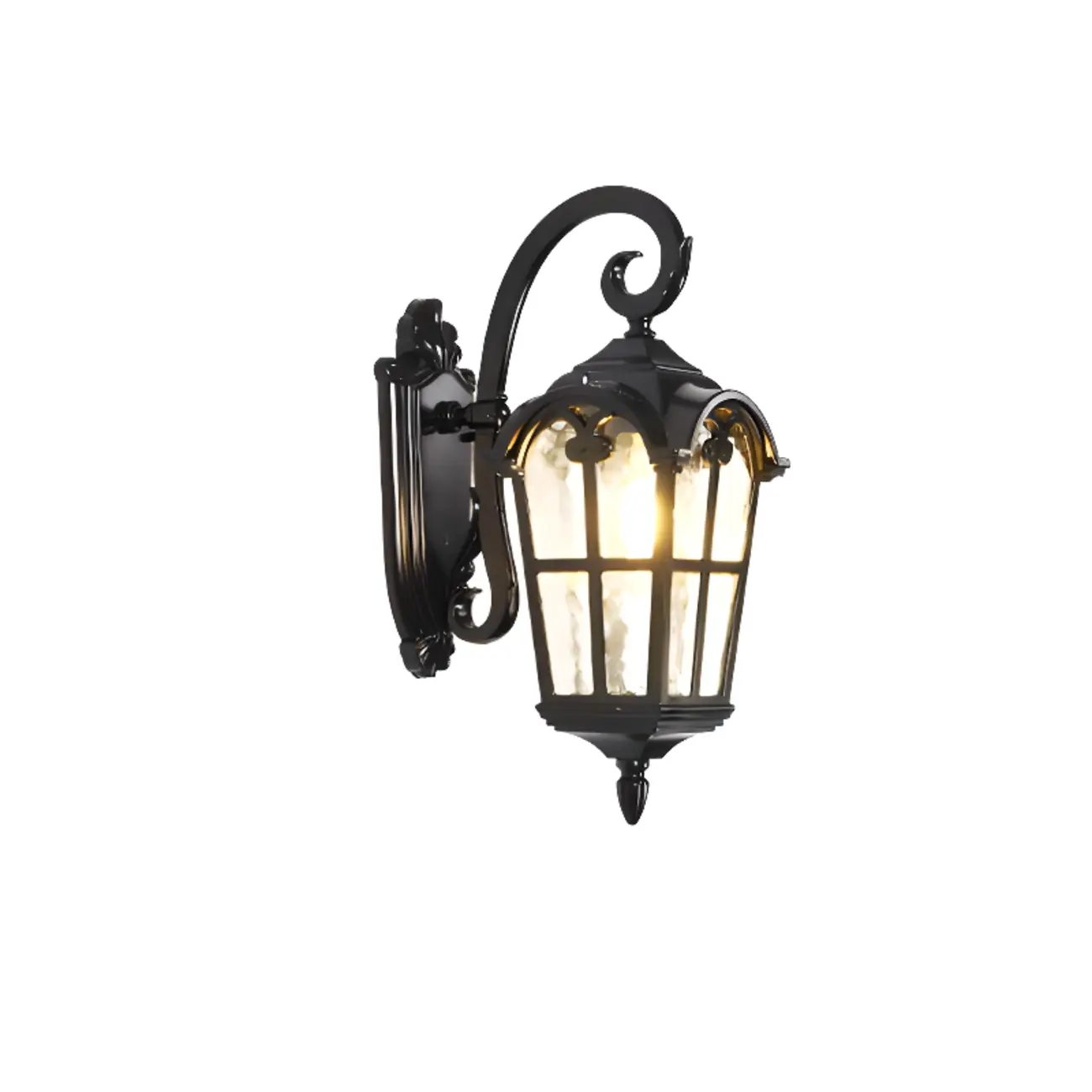Vintage Black Outdoor Lantern Wall Sconce Image - 9 | homeyfad