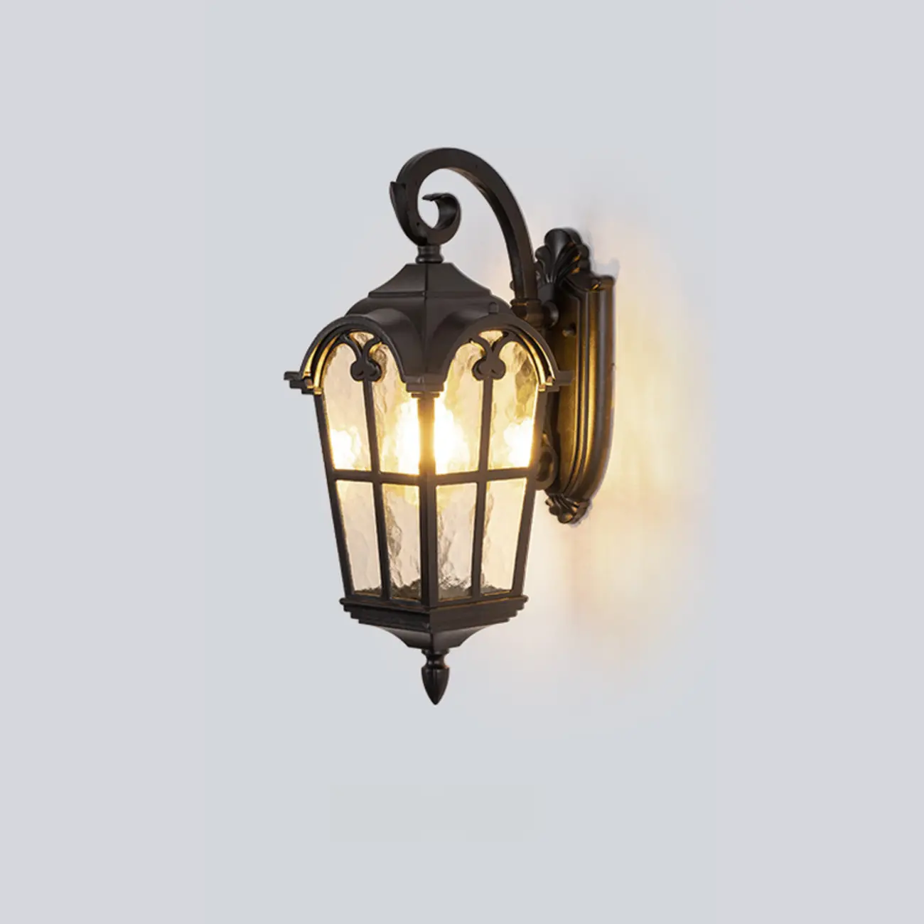 Vintage Black Outdoor Lantern Wall Sconce Image - 10 | homeyfad