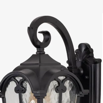 Vintage Black Outdoor Lantern Wall Sconce Image - 11