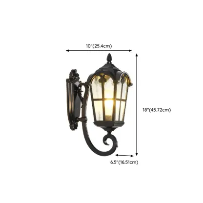 Vintage Black Outdoor Lantern Wall Sconce Image - 14