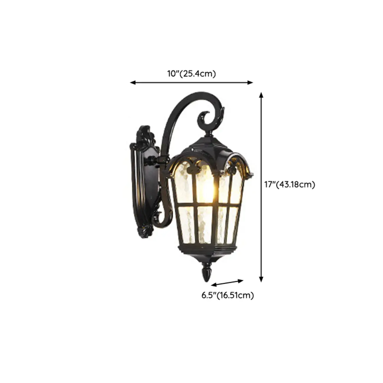 Vintage Black Outdoor Lantern Wall Sconce Image - 15 | homeyfad