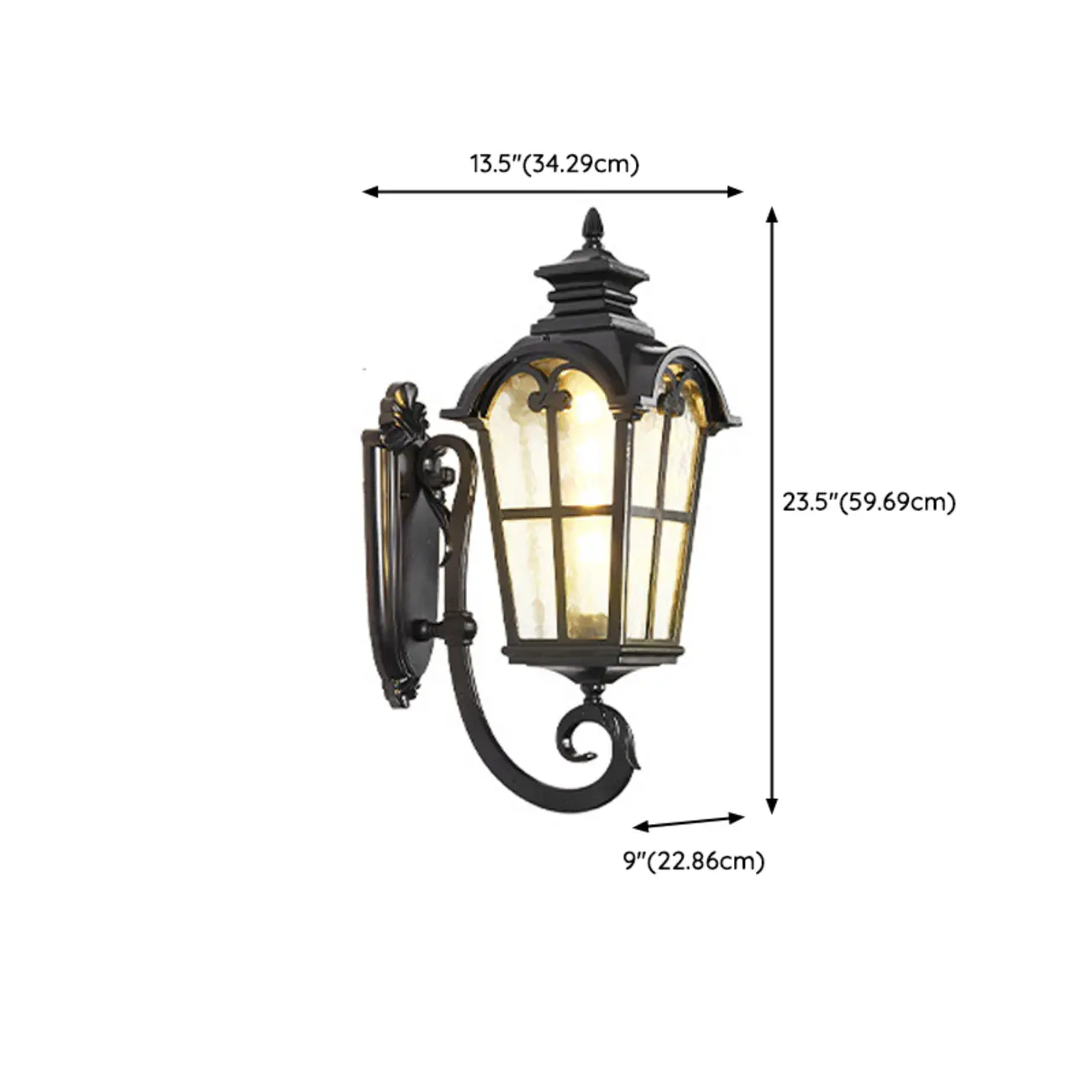 Vintage Black Outdoor Lantern Wall Sconce Image - 16 | homeyfad