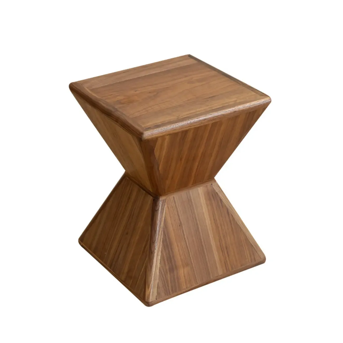 Small Art Deco Geometric Wood Side Table for Living Room | HomeyFad