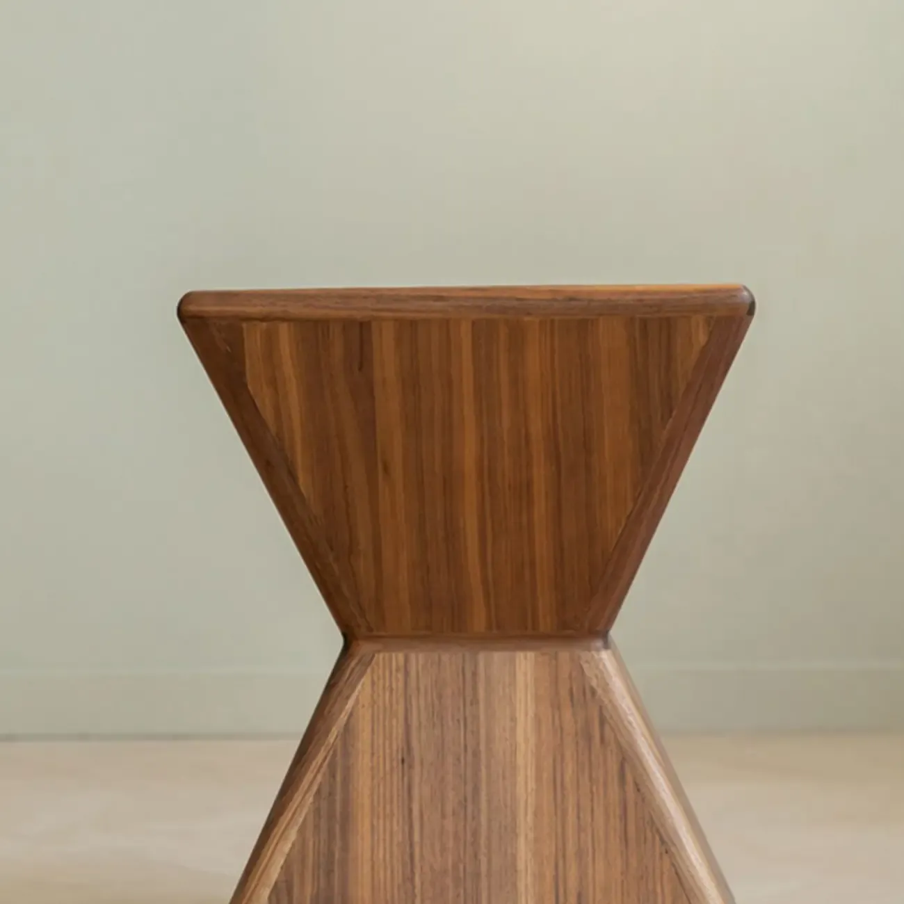 Small Art Deco Geometric Wood Side Table for Living Room Image - 7