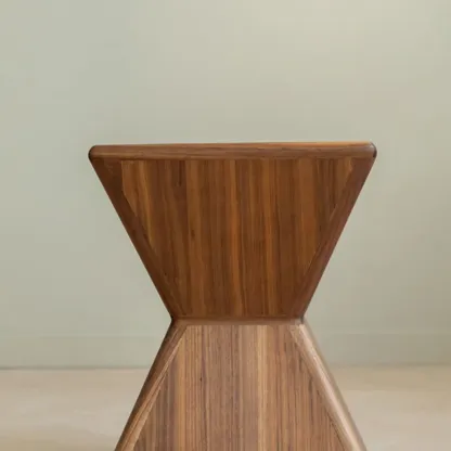 Small Art Deco Geometric Wood Side Table for Living Room Image - 7