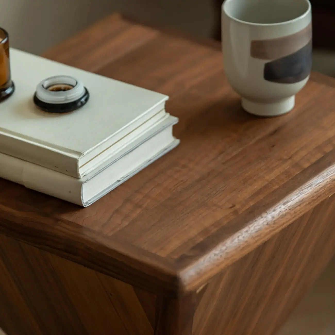 Small Art Deco Geometric Wood Side Table for Living Room Image - 11 | homeyfad