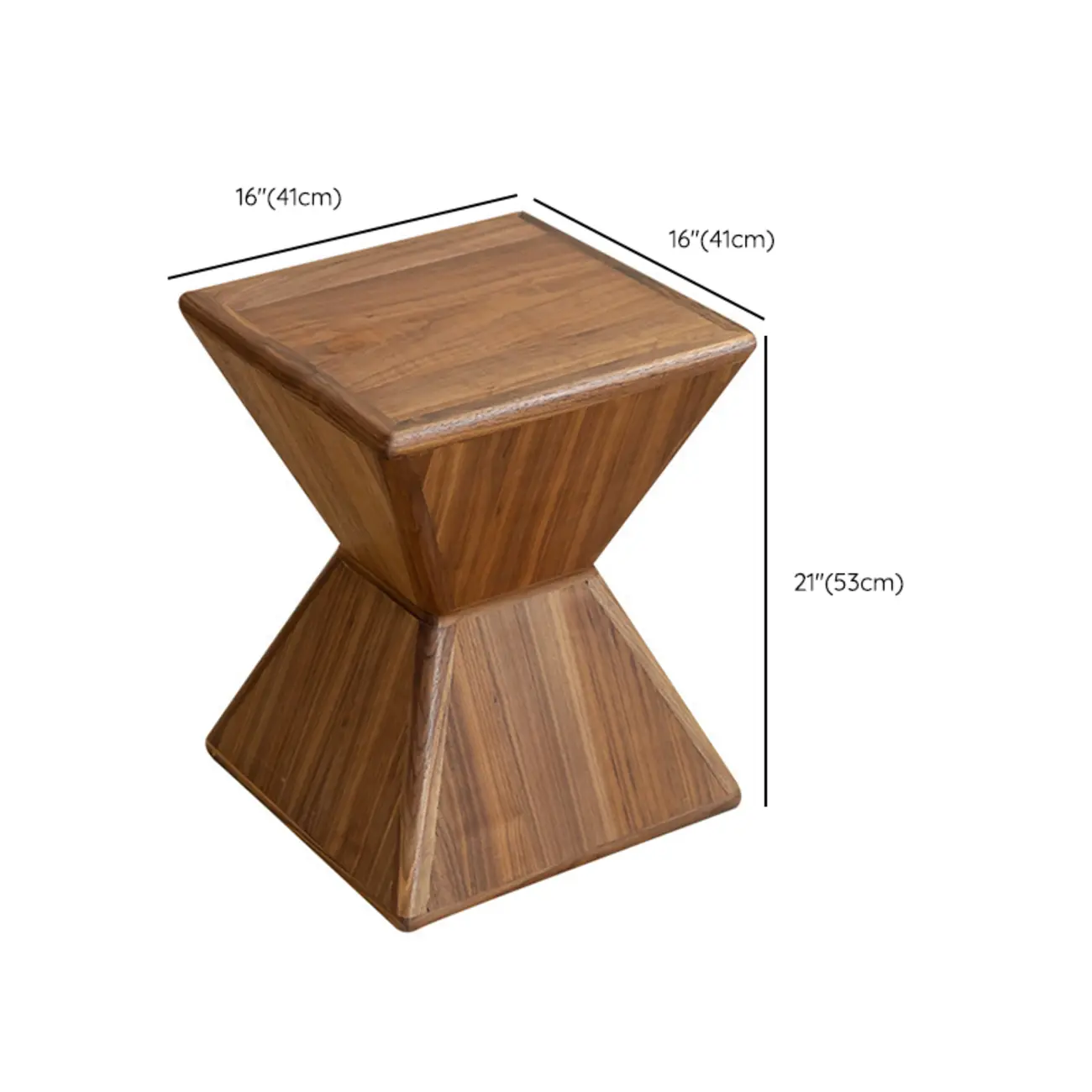Small Art Deco Geometric Wood Side Table for Living Room #size | homeyfad