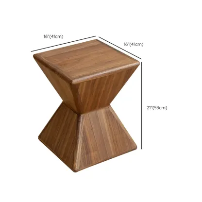 Small Art Deco Geometric Wood Side Table for Living Room #size