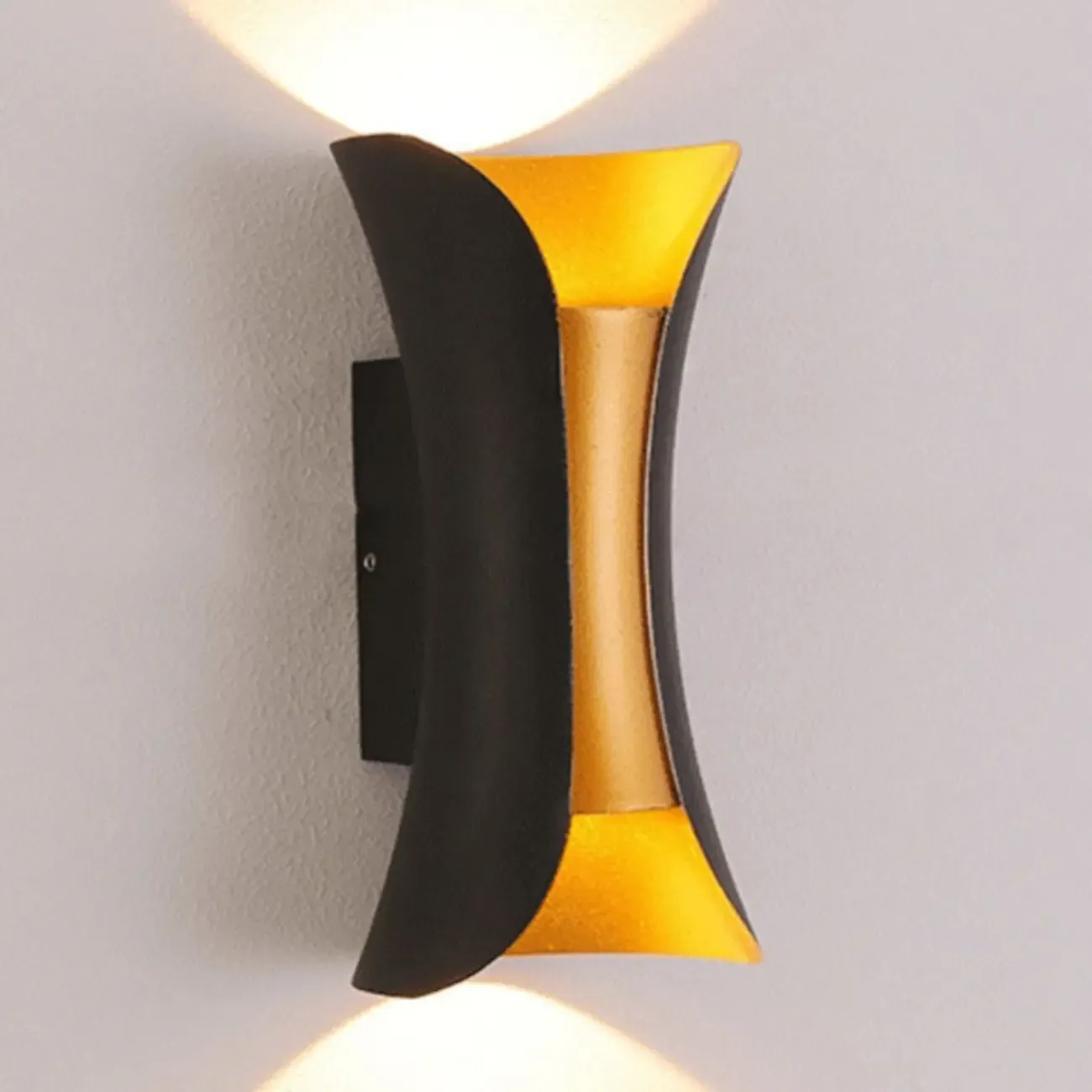 Modern 2-Light Metal Curve Wall Sconce Image - 10