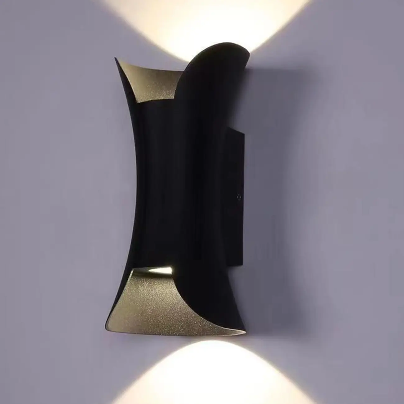 Modern 2-Light Metal Curve Wall Sconce Image - 11 | homeyfad