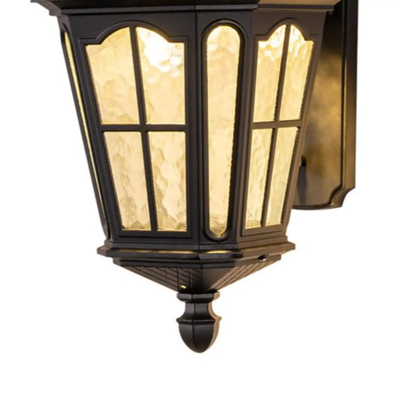 Small Industrial Metal Glass Lantern Outdoor Wall Light | homeyfad