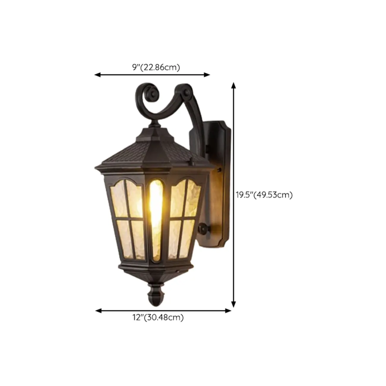 Small Industrial Metal Glass Lantern Outdoor Wall Light | homeyfad