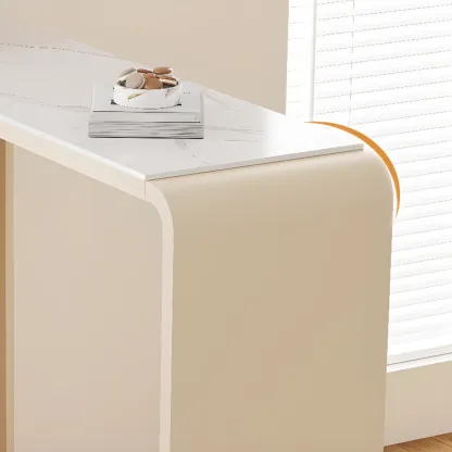 Modern White Rectangle Quartz Bistro Bar Table for Kitchen Image - 4