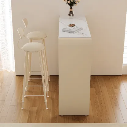 Modern White Rectangle Quartz Bistro Bar Table for Kitchen Image - 5