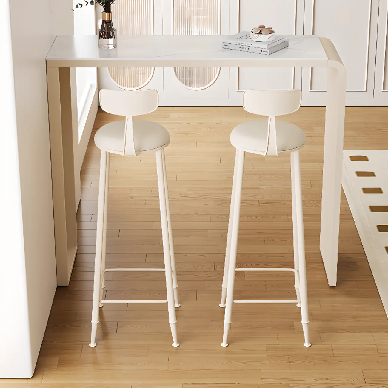 Modern White Rectangle Quartz Bistro Bar Table for Kitchen Image - 6 | homeyfad