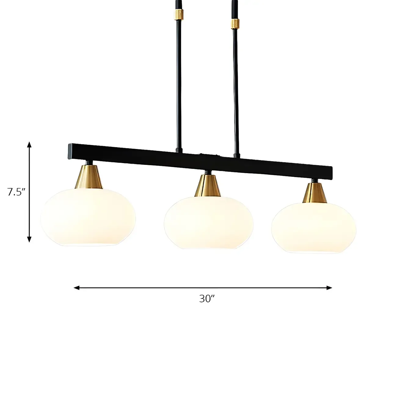 Trendy Modern Black Oval Glass Island Chandelier Image - 8