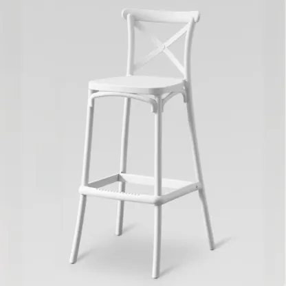 Modern Acrylic Square Counter Height Stools with Back Image - 7