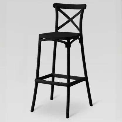 Modern Acrylic Square Counter Height Stools with Back Image - 12