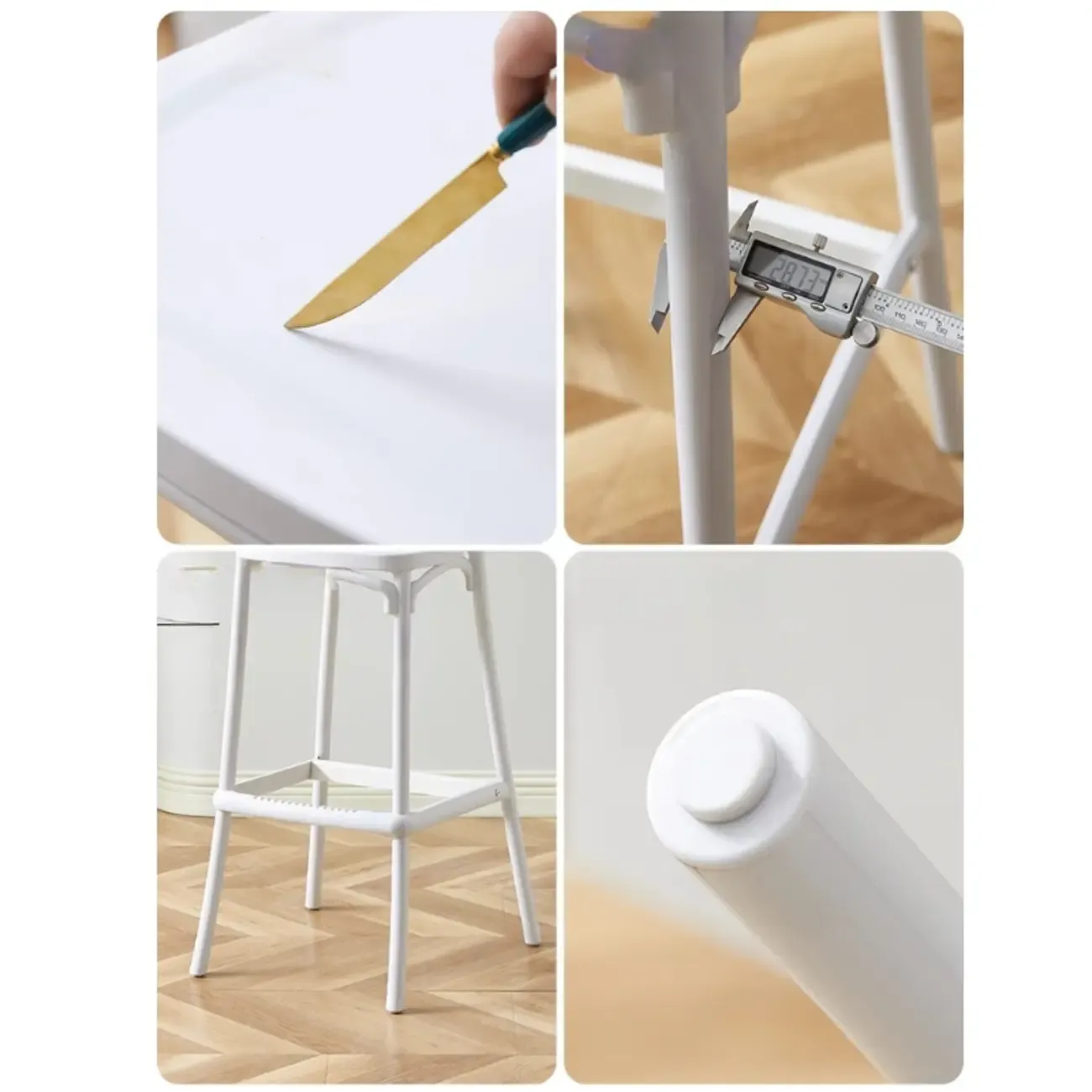 Modern Acrylic Square Counter Height Stools with Back Image - 8