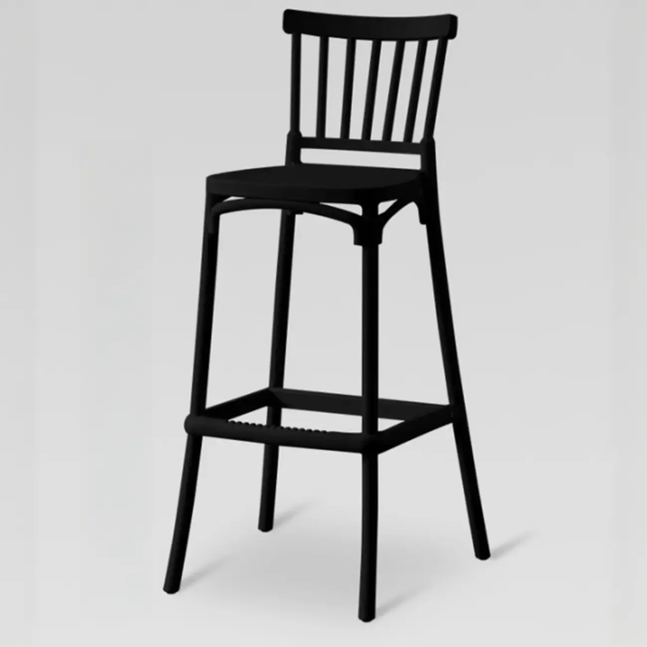Minimalist Plastic Square Bar Height Stools With Backs | HomeyFad
