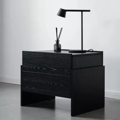 Modern Wood Drawer Storage Nightstand for Bedroom Image - 1