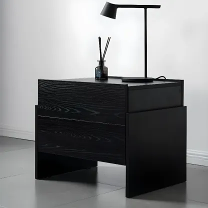 Modern Wood Drawer Storage Nightstand for Bedroom Image - 9
