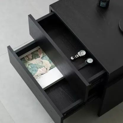 Modern Wood Drawer Storage Nightstand for Bedroom Image - 4