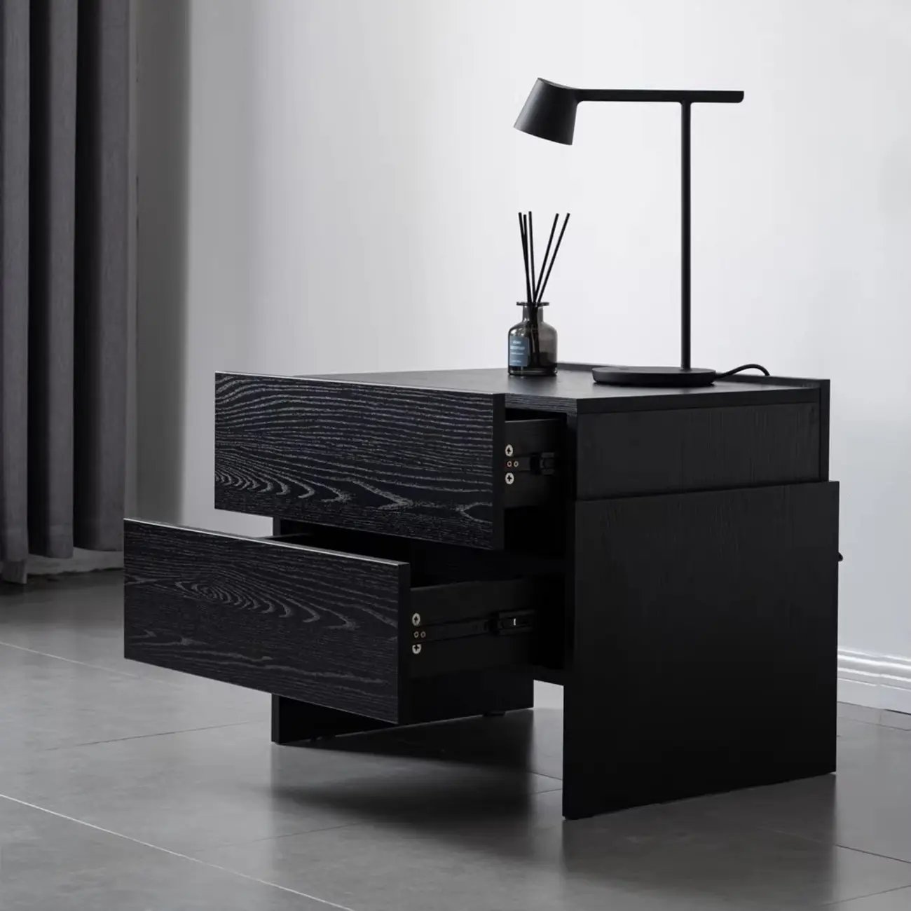 Modern Wood Drawer Storage Nightstand for Bedroom Image - 2 | homeyfad