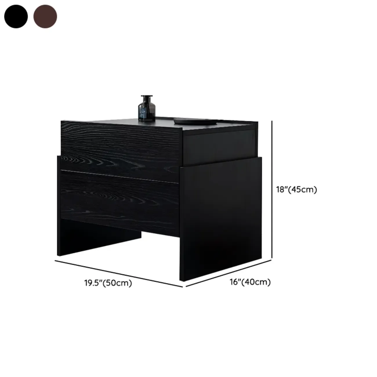 Modern Wood Drawer Storage Nightstand for Bedroom #size