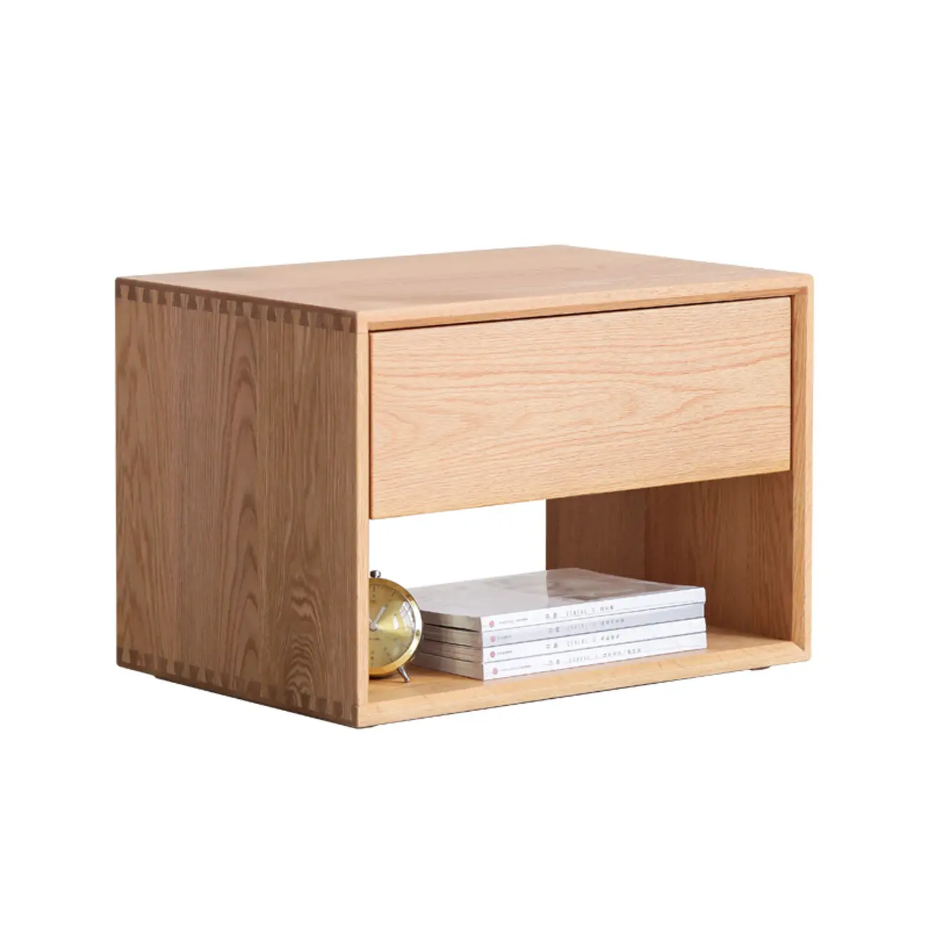 Mid-Century Modern Solid Wood Nightstand with Drawer Image - 17 | homeyfad