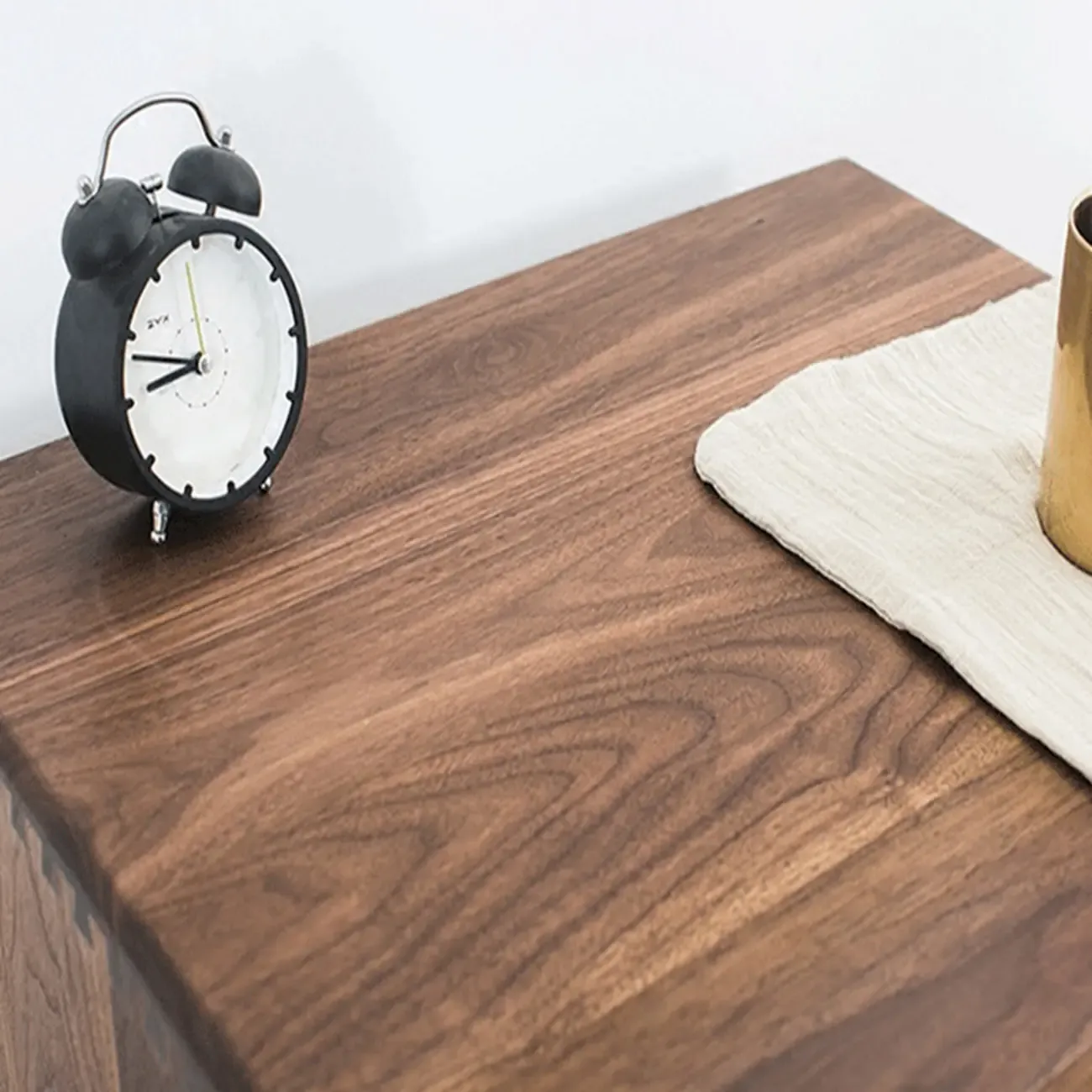 Mid-Century Modern Solid Wood Nightstand with Drawer Image - 5