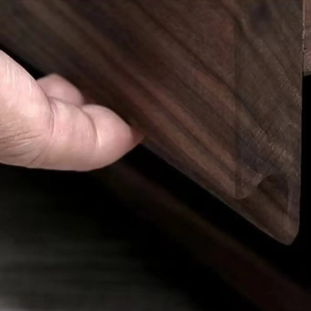 Mid-Century Modern Solid Wood Nightstand with Drawer Image - 7