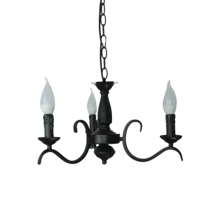 Industrial Black Metal Vintage Candelabra Chandelier Image - 16