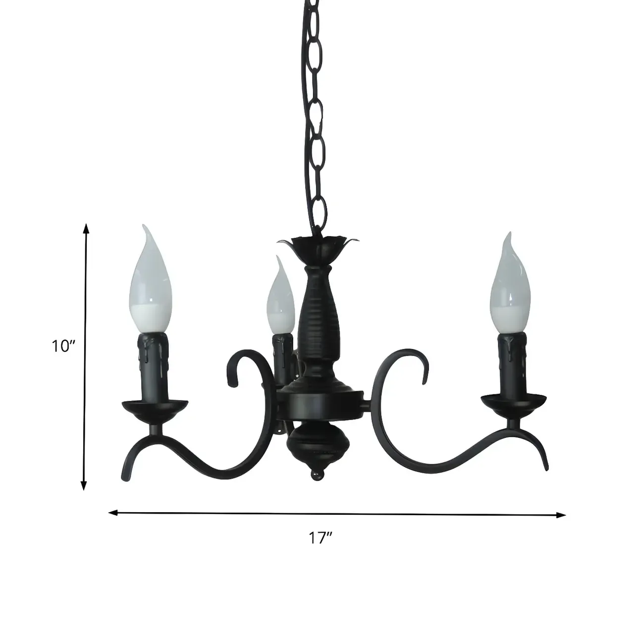 Industrial Black Metal Vintage Candelabra Chandelier Image - 17