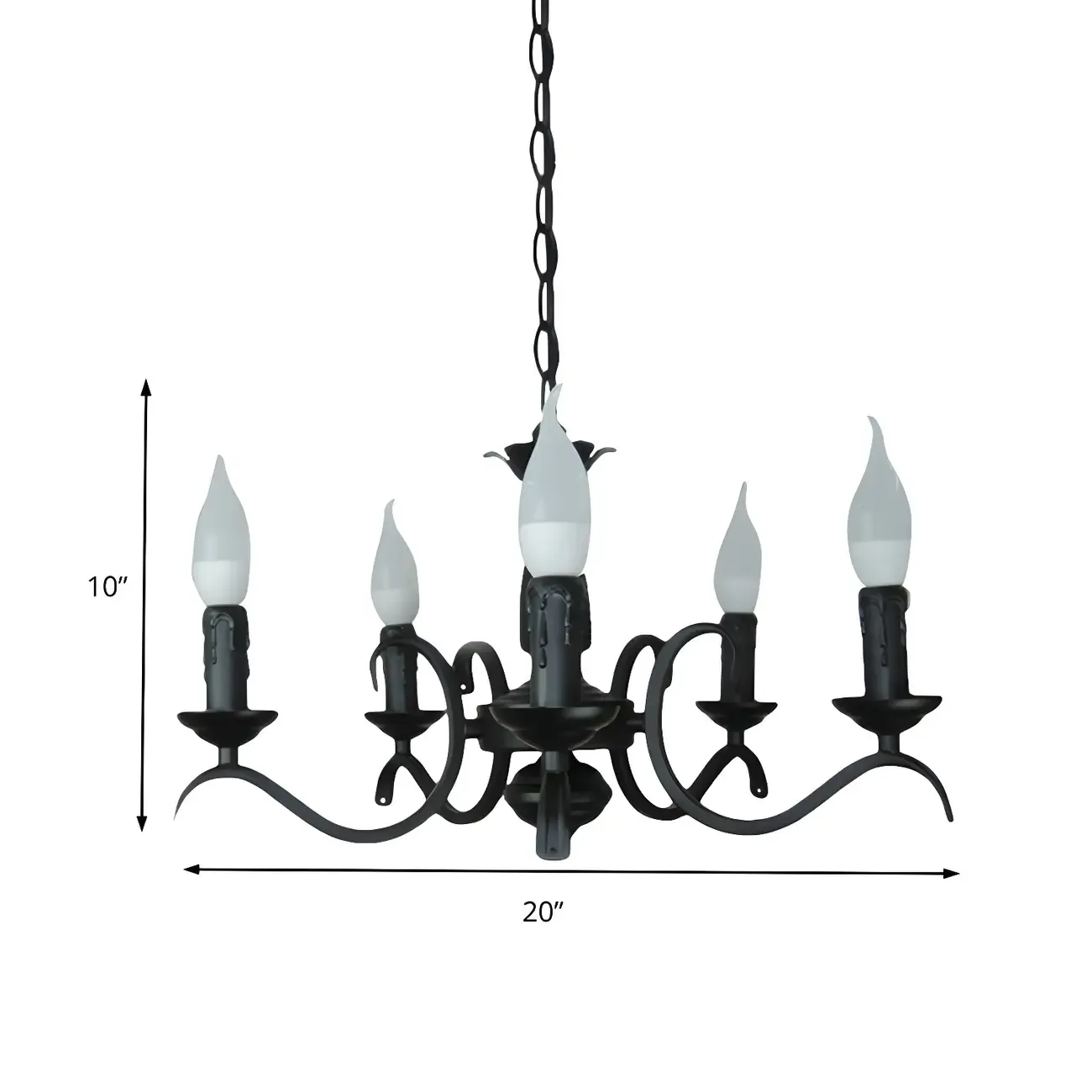 Industrial Black Metal Vintage Candelabra Chandelier Image - 18