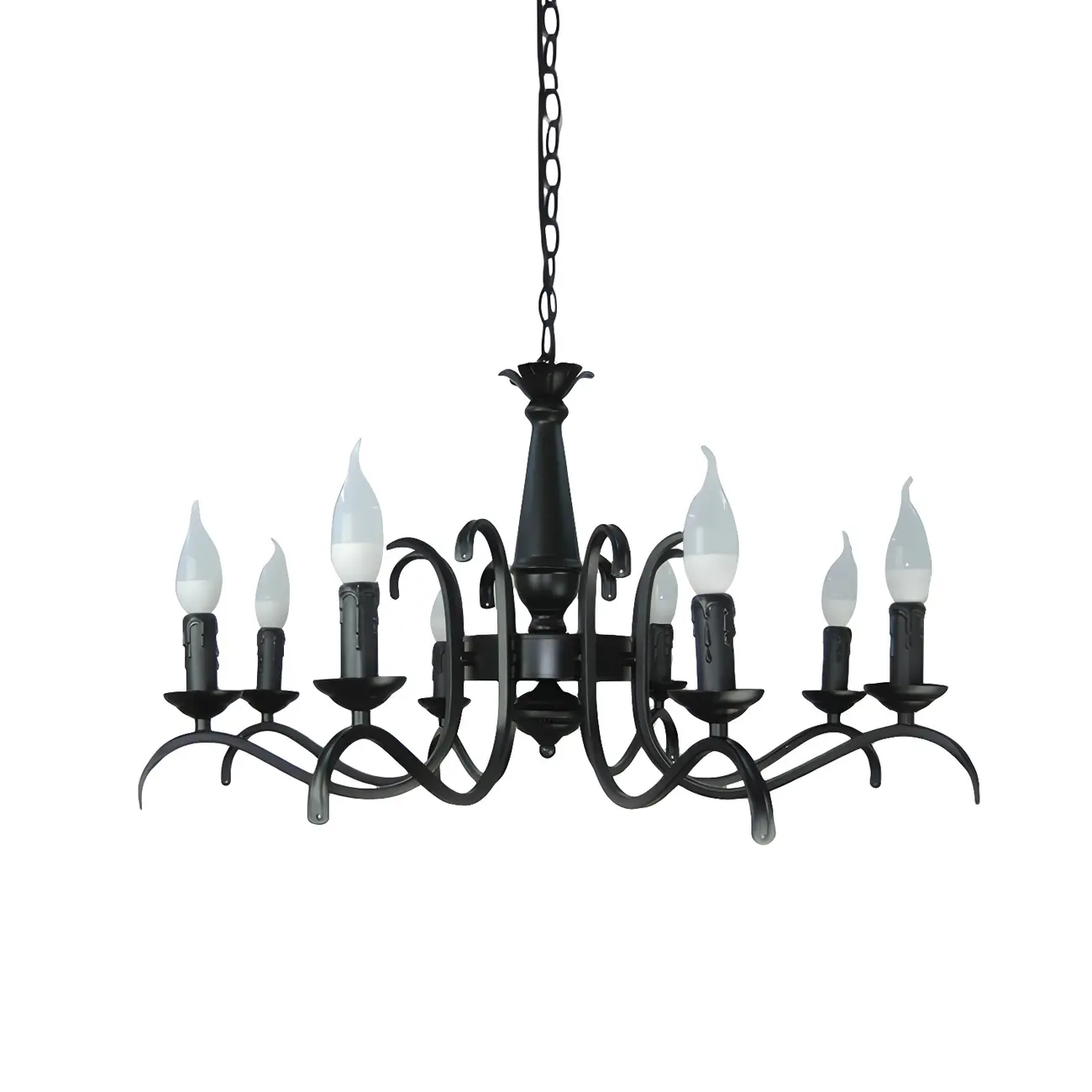 Industrial Black Metal Vintage Candelabra Chandelier Image - 21 | homeyfad