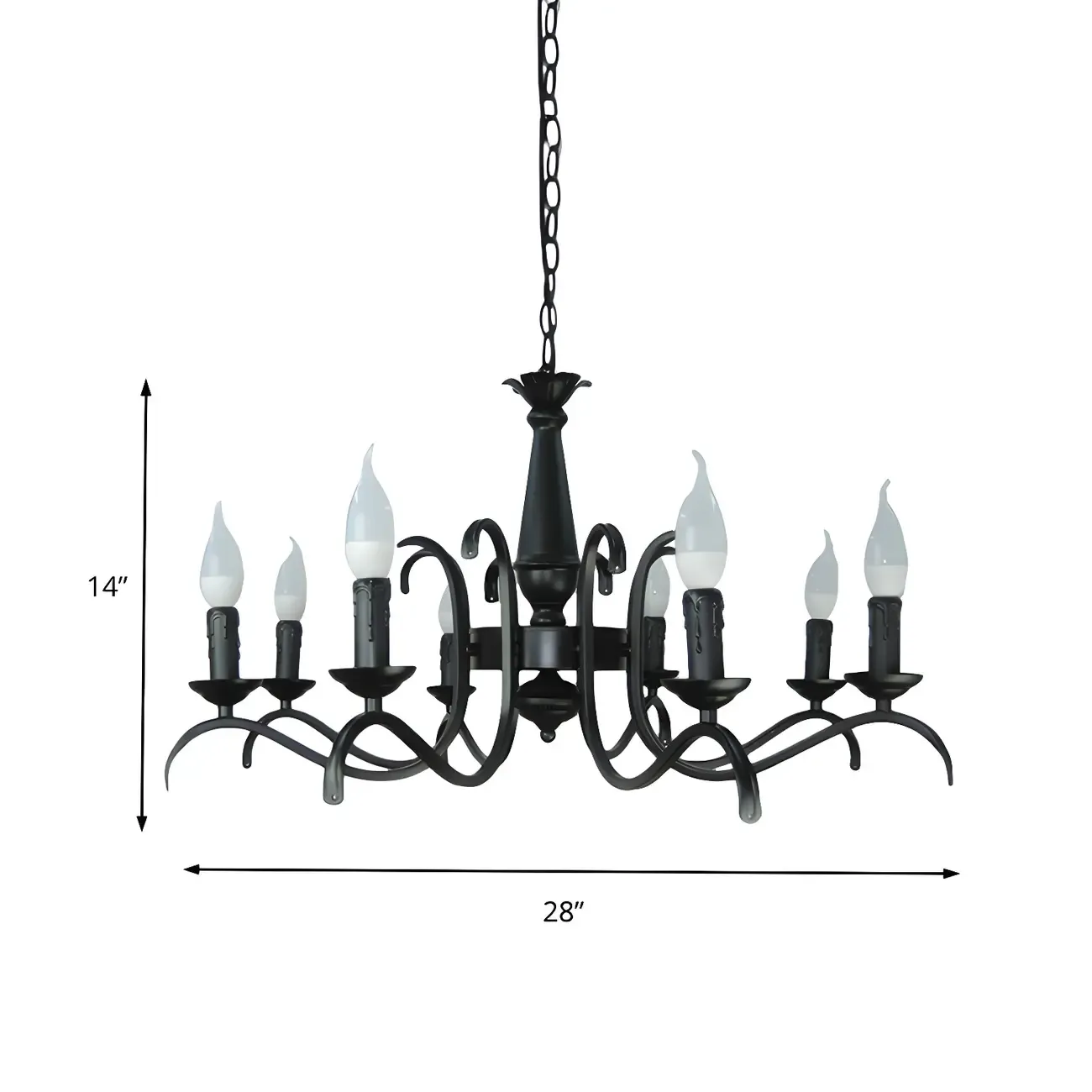 Industrial Black Metal Vintage Candelabra Chandelier Image - 22