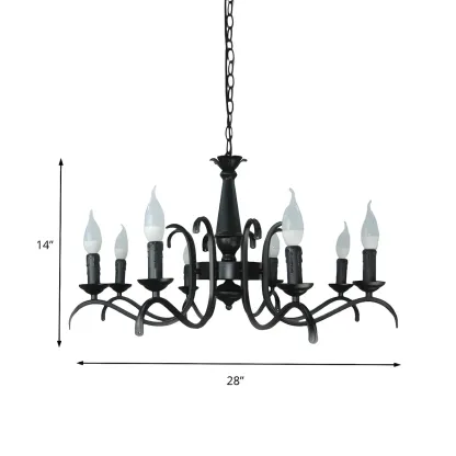 Industrial Black Metal Vintage Candelabra Chandelier Image - 22