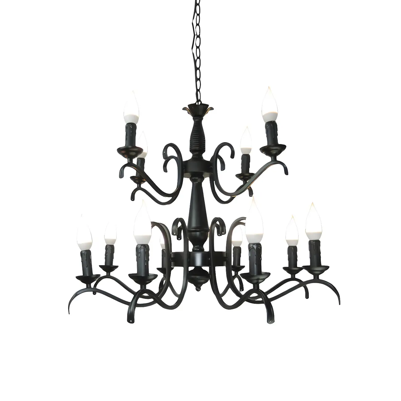 Industrial Black Metal Vintage Candelabra Chandelier Image - 23 | homeyfad