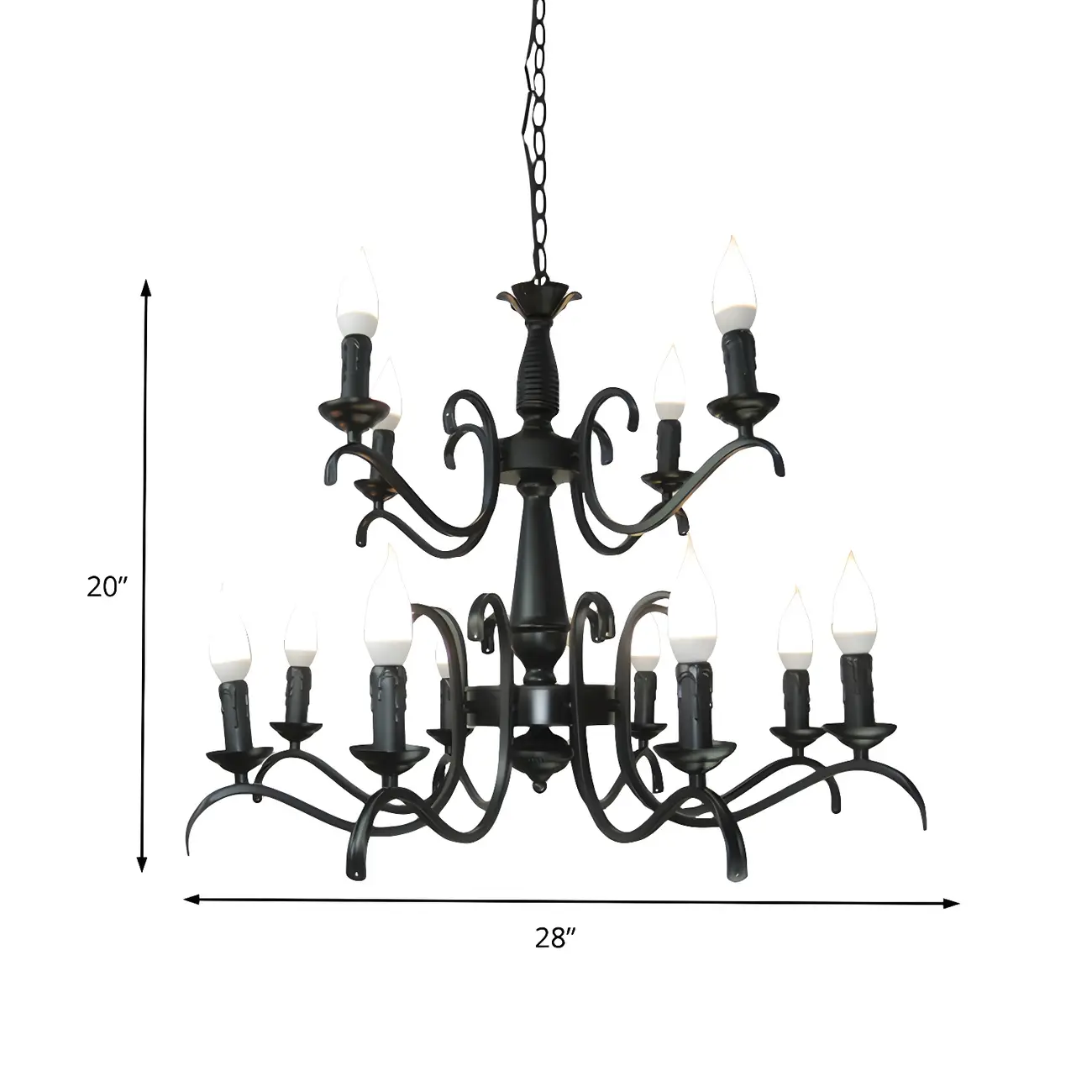 Industrial Black Metal Vintage Candelabra Chandelier Image - 24 | homeyfad