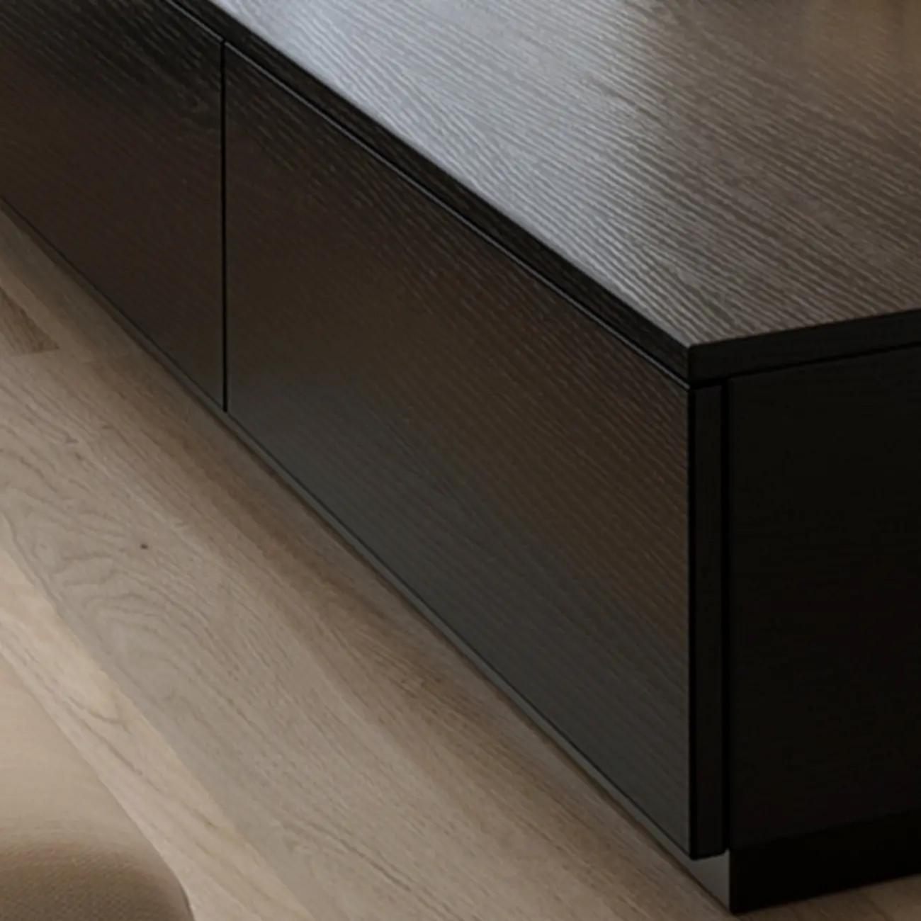 Minimalist Black Long Rectangular TV Stand with 4 Drawers Image - 10 | homeyfad