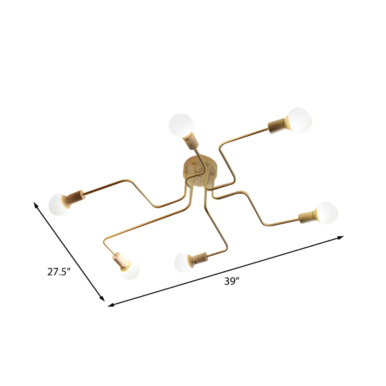 Vintage Industrial Semi Flush Ceiling Light for Dining Room Image - 5