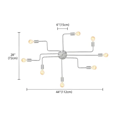 Vintage Industrial Semi Flush Ceiling Light for Dining Room Image - 36