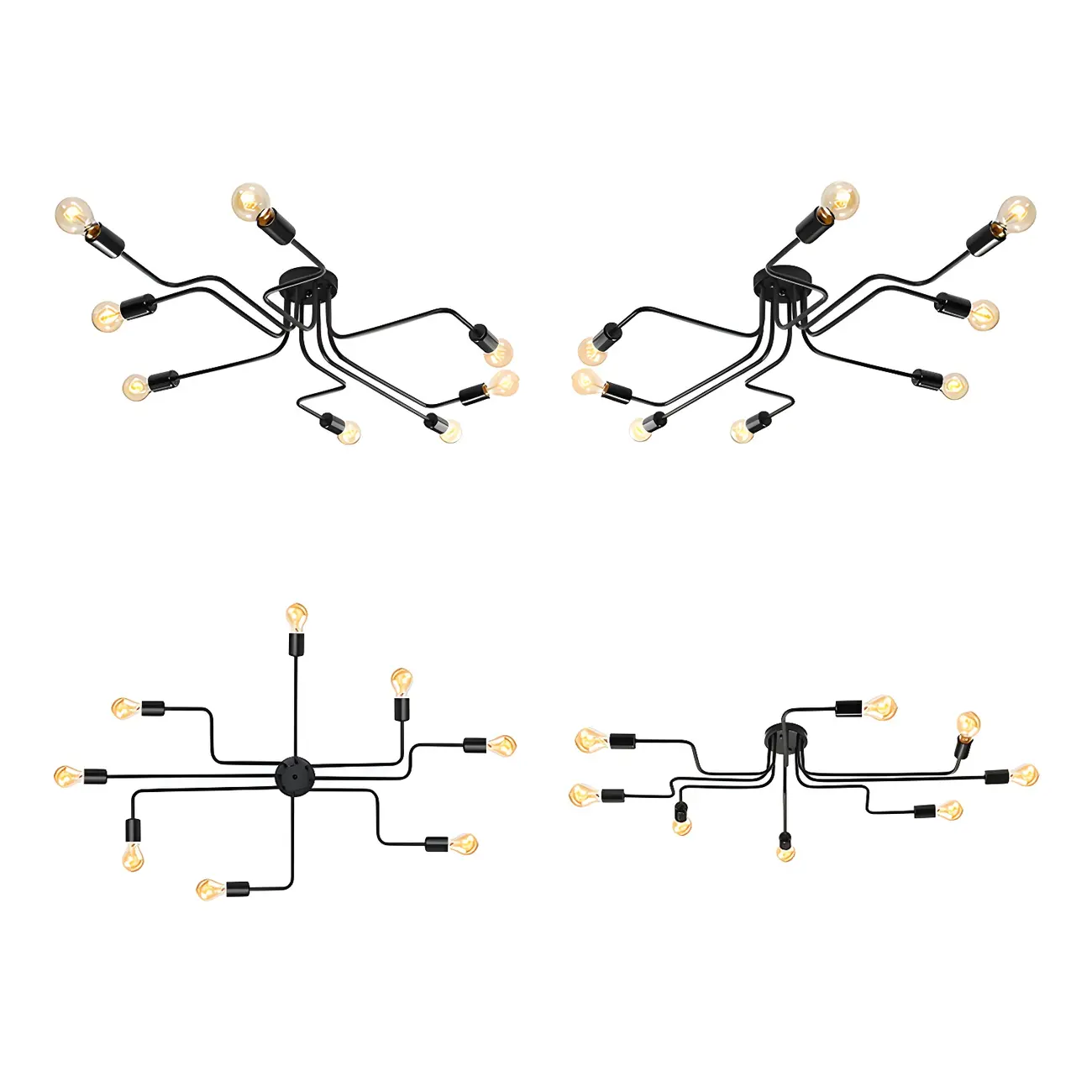 Vintage Industrial Semi Flush Ceiling Light for Dining Room Image - 42 | homeyfad