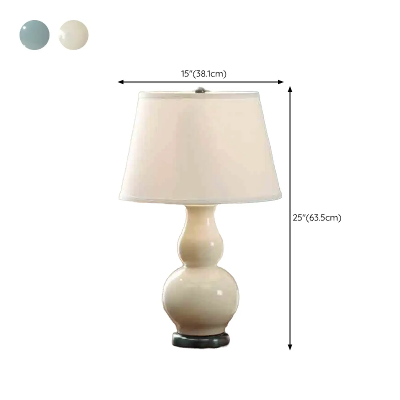 Elegant White Ceramic LED Table Lamp with Fabric Shade Image - 9 | homeyfad