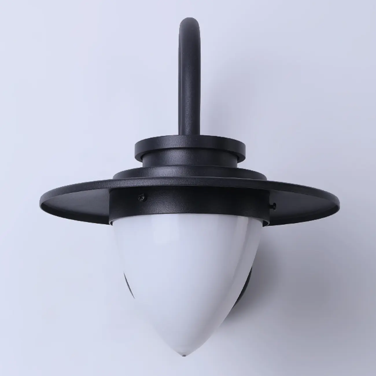 Modern Black Metal Cone Glass Outdoor Wall Light Image - 9 | homeyfad