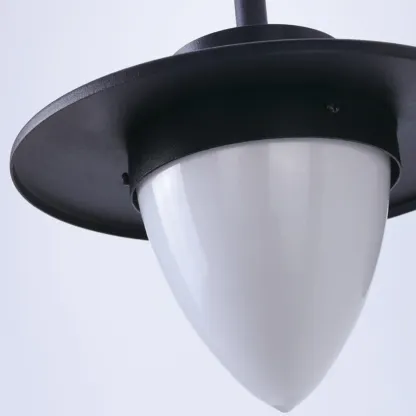 Modern Black Metal Cone Glass Outdoor Wall Light Image - 10