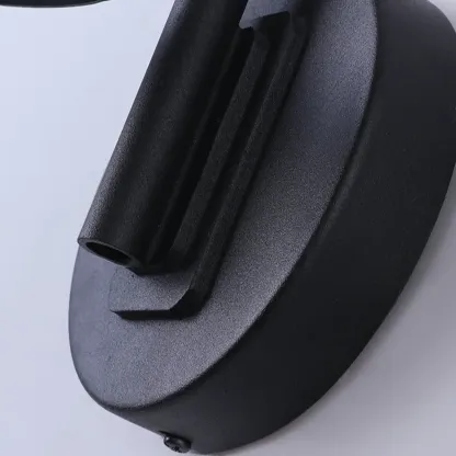 Modern Black Metal Cone Glass Outdoor Wall Light Image - 11