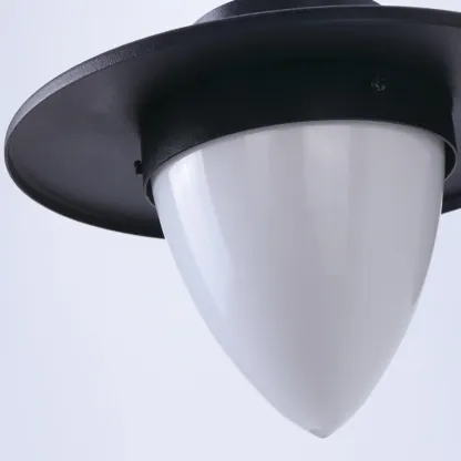 Modern Black Metal Cone Glass Outdoor Wall Light Image - 12